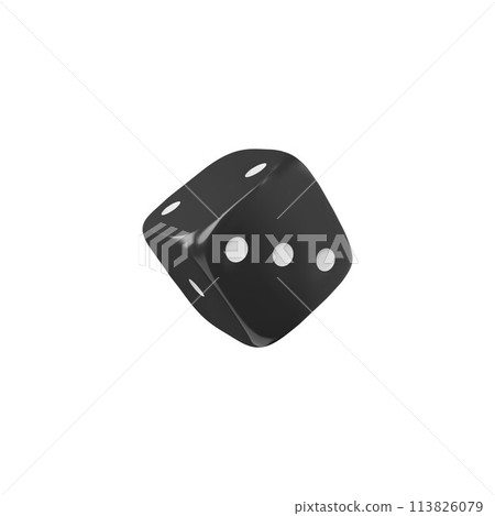 Game dice falling realistic 3d vector, black cube with white dots, gambling games design, casino, board games, craps 113826079