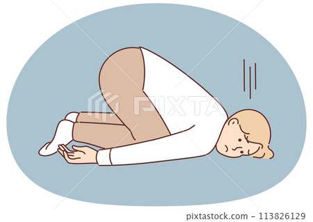 Lazy boy lying on floor Lazy boy lying on floor 113826129