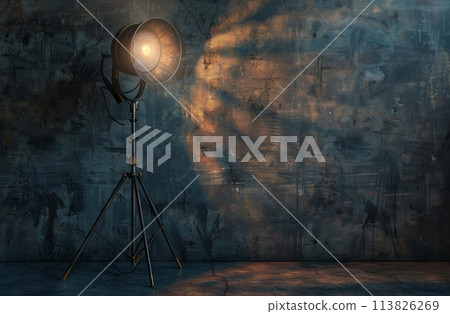 Empty Room With Concrete Wall and Floor 113826269