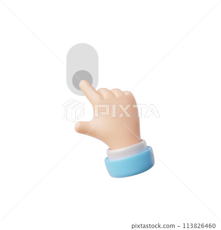 3D hand pressing button icon vector illustration 113826460