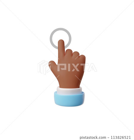 Upward pointing hand 3D illustration vector icon 113826521