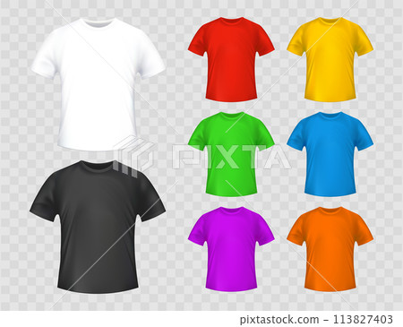 Mockups of white and colored tshirts 113827403