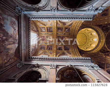 Looking Up To The Dome And The Artistic Frescoes Looking Up To The Dome And The Artistic Frescoes 113827628