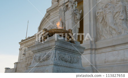 the flame of glory burning under a statue in Rome the flame of glory burning under a statue in Rome 113827658