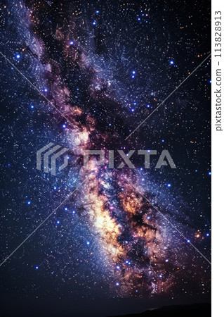 The Night Sky Filled With Stars and the Milky Way 113828913