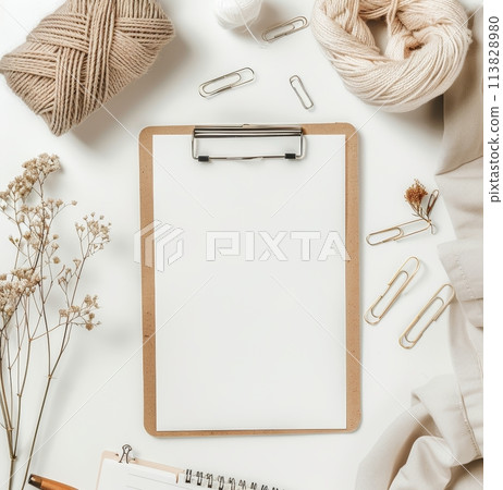 Clipboard With Clip and Pen 113828980