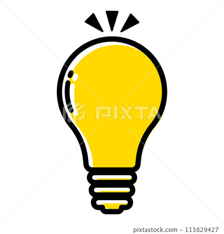 燈泡圖示黃色 燈泡圖示黃色 113829427