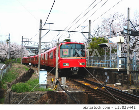 Spring scenery at Hiradobashi Station on the Meitetsu Mikawa Line 113829441