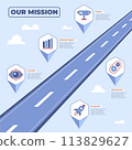 Hand drawn flat our mission infographic 113829627