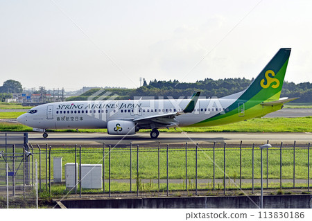 Spring Airlines Japan B737-800 Narita ten and three taxiing Spring Airlines Japan B737-800 Narita ten and three taxiing 113830186