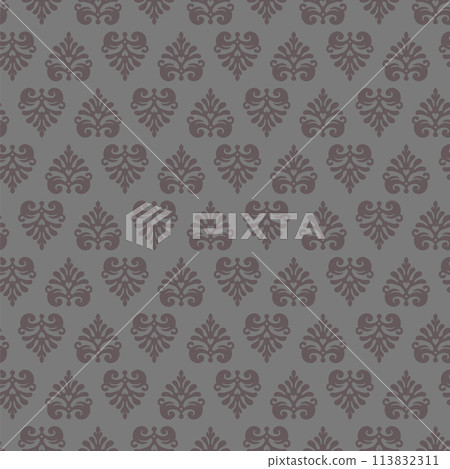 Abstract monochrome seamless pattern with abstract flowers Abstract monochrome seamless pattern with abstract flowers 113832311