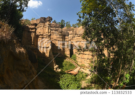 Pha Chor is a natural phenomenon. Caused by erosion from wind and rain. It is a cliff and clay pillars with such an unusual shape that it has been nicknamed the Grand Canyon of Thailand. Pha Chor is a natural phenomenon. Caused by erosion from wind and rain. It is a cliff and clay pillars with such an unusual shape that it has been nicknamed the Grand Canyon of Thailand. 113832533