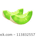 Freshly cut melon 113832557
