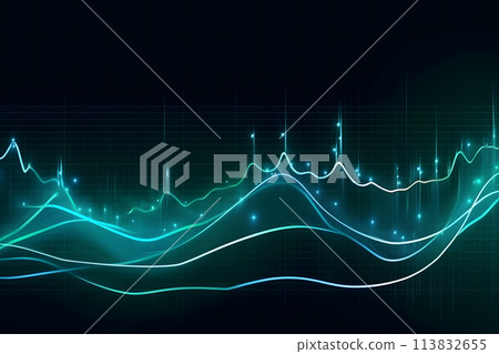 Stock market trading graph and candlestick chart on screen monitor for financial investment and economic concept. Neural network AI generated art 113832655