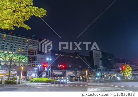 Kyoto night view: Kyoto Station Building at midnight Kyoto night view: Kyoto Station Building at midnight 113833938
