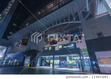 Kyoto night view: Kyoto Station Building at midnight 113833941