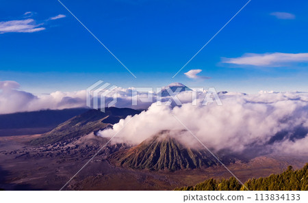 beautiful view of Mount Bromo Semeru, East Java, Indonesia 113834133