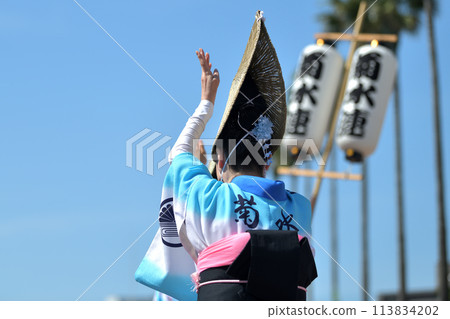 Tokushima City Awa Odori: A famous female dance group at the spring festival "Hanaharu Festa" 113834202