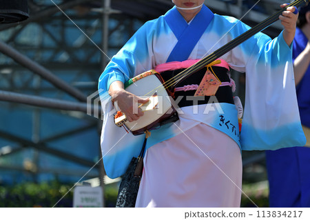 Tokushima City Awa Odori: Spring Festival "Hanaharu Festa" Famous Group Musical Instruments 113834217