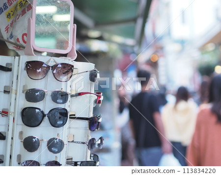 Sunglasses section (souvenir shop in tourist area) Sunglasses section (souvenir shop in tourist area) 113834220