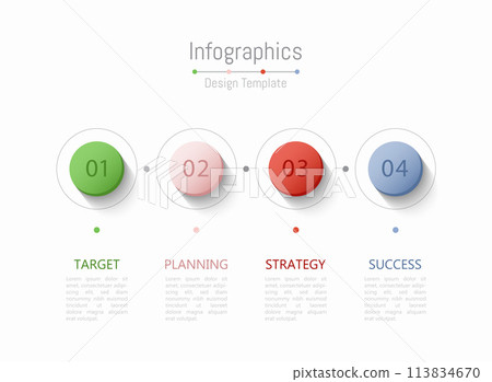 Infographic 4 options design elements for your business data. Vector Illustration. 113834670
