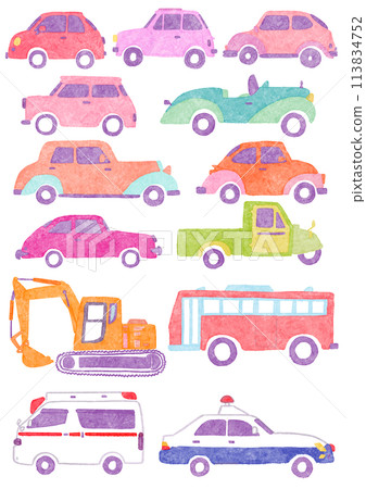 Car illustration set for girls 113834752