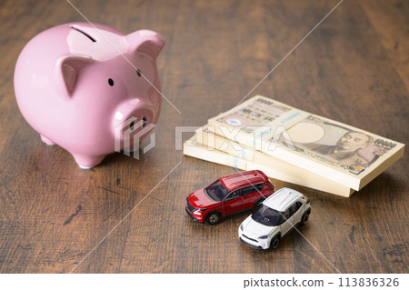 豬存錢筒和汽車 豬存錢筒和汽車 113836326