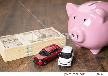 豬存錢筒和汽車 豬存錢筒和汽車 113836329