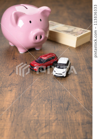 Pig money box and car Pig money box and car 113836333