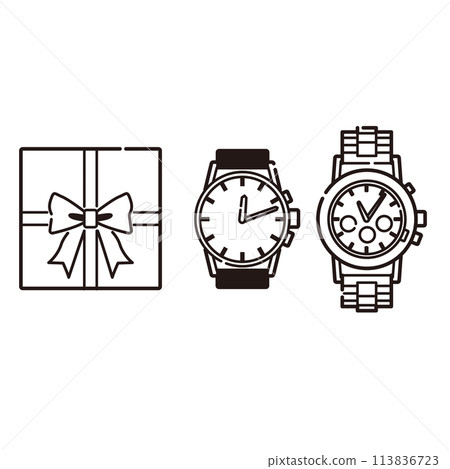 Wristwatch gift (line drawing) 113836723