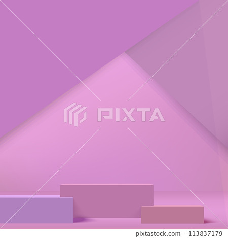 3d purple podium and minimal purple wall scene Vector 113837179