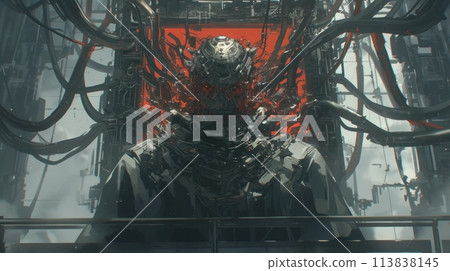 cyborg connected to wires 113838145