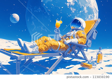 astronaut sunbathing astronaut sunbathing 113838190