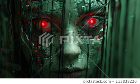 cyborg connected to wires cyborg connected to wires 113838226