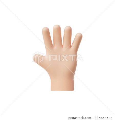 Raised hand signal 3D vector illustration Raised hand signal 3D vector illustration 113838322