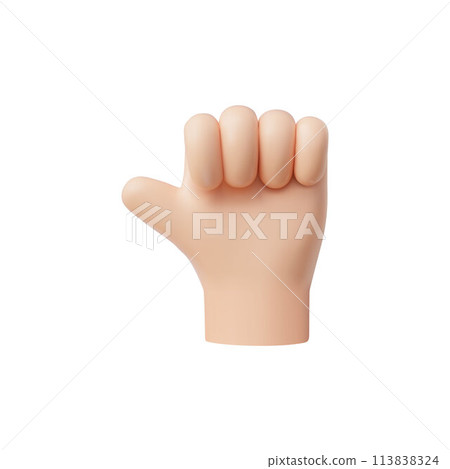 Positive approval hand emoji. Vector 3D illustration of a hand. Positive approval hand emoji. Vector 3D illustration of a hand. 113838324