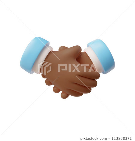 Handshake agreement 3D vector illustration 113838371