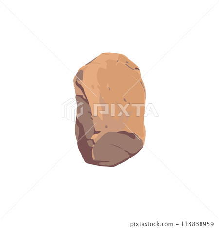 Textured brown boulder vector illustration 113838959