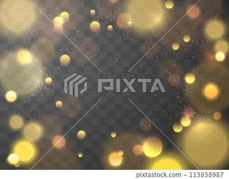 Glowing bokeh lights magical vector overlay 113838987