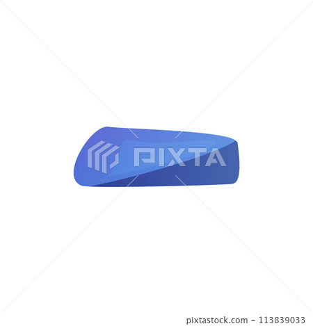 Blue stone rock, cobblestone or pebble vector icon, small rock, granite gravel piece, single glossy boulder, mineral 113839033