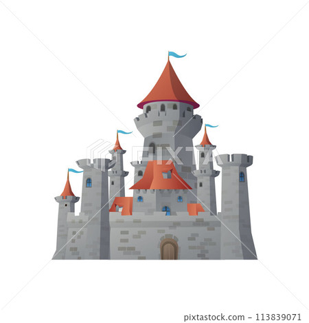 Whimsical gray castle vector illustration Whimsical gray castle vector illustration 113839071