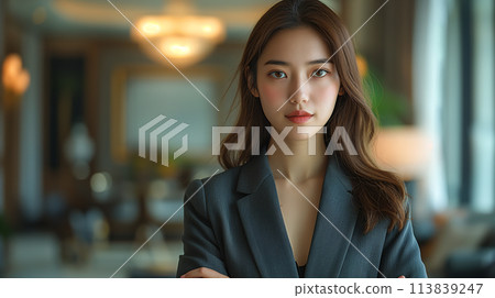 Female president with arms folded 113839247