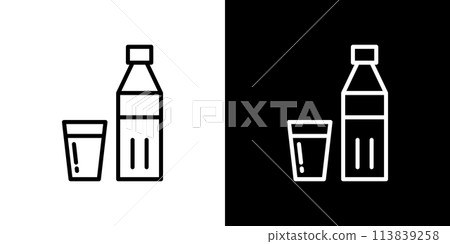 Plastic bottle line icon 113839258