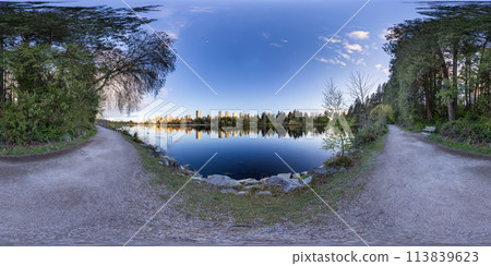 360 Panorama of Lost Lagoon in Stanley Park, Downtown Vancouver, BC, Canada 360 Panorama of Lost Lagoon in Stanley Park, Downtown Vancouver, BC, Canada 113839623