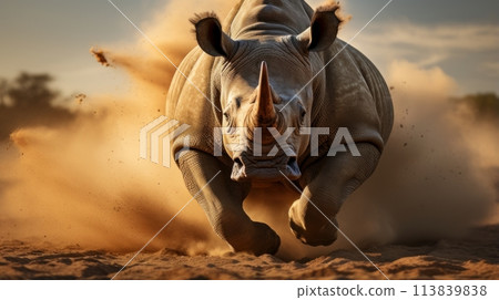 rhino running 113839838