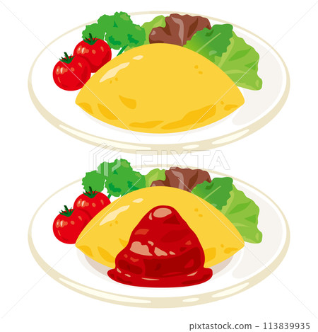 Omelet rice on a plate 113839935