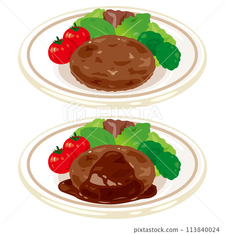 Hamburger on a plate 113840024