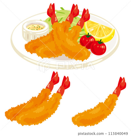 Fried shrimp on a plate Fried shrimp on a plate 113840049