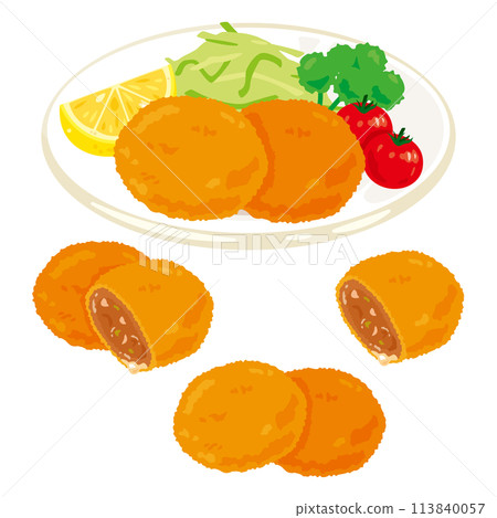 切碎的肉排放在盤子上 113840057