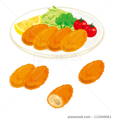 Fried oysters on a plate Fried oysters on a plate 113840061